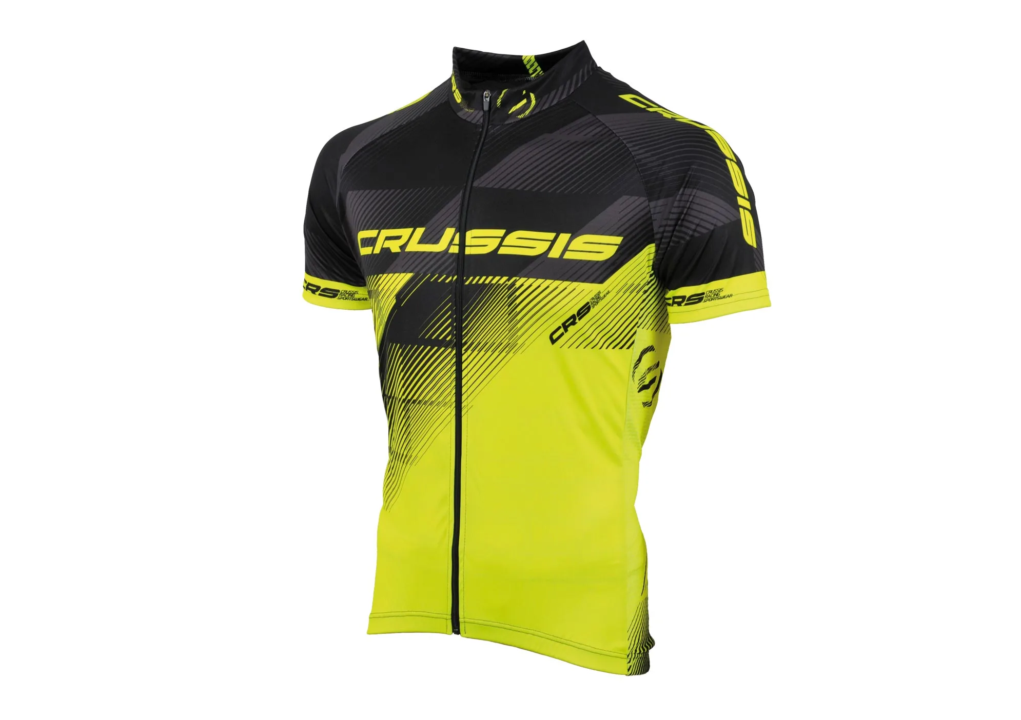 Cyklistický dres Crussis - černá / žlutá fluo