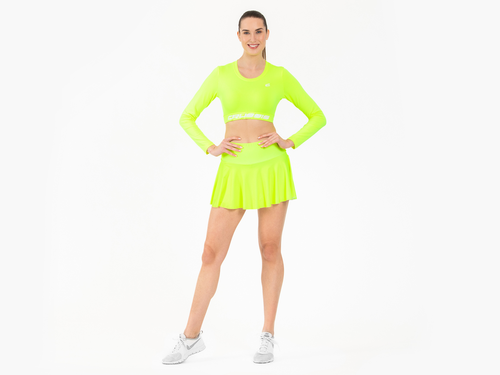 Dmsk Crop Top dlouh rukv NEON YELLOW