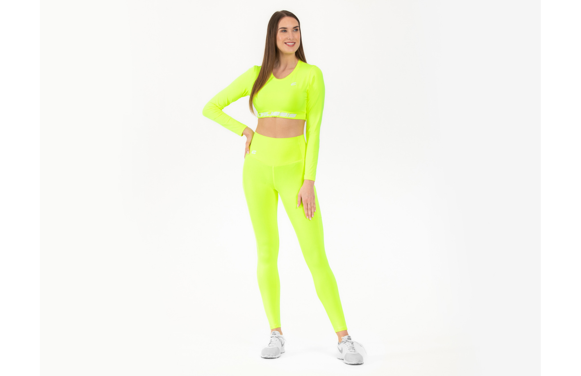 Dmsk Crop Top dlouh rukv NEON YELLOW