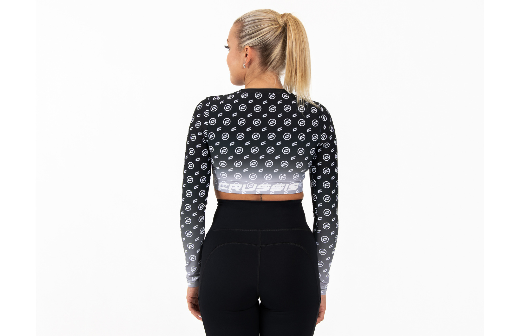 Dmsk Crop Top dlouh rukv BLACK OMBRE