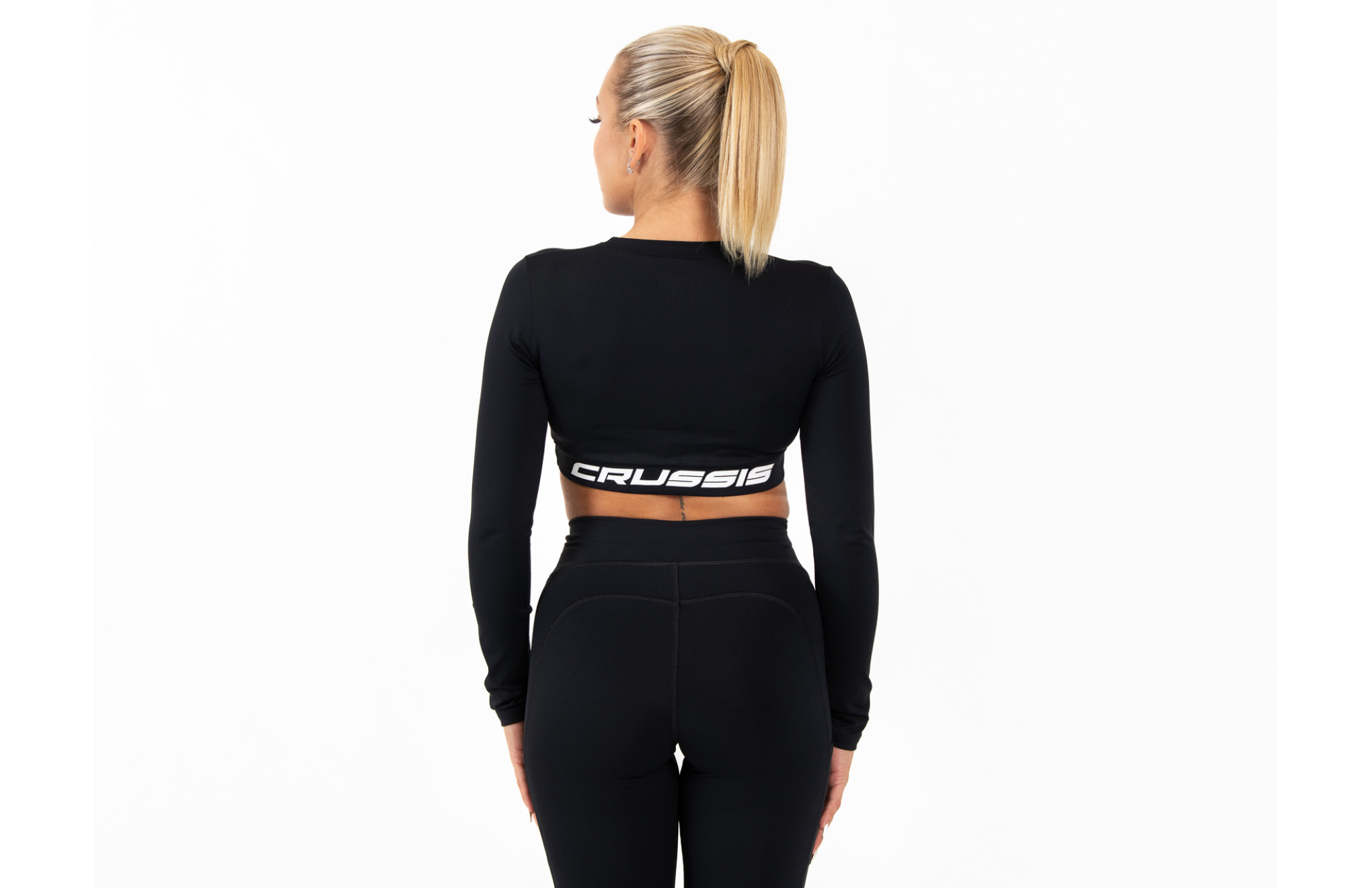 Dmsk Crop Top dlouh rukv BLACK