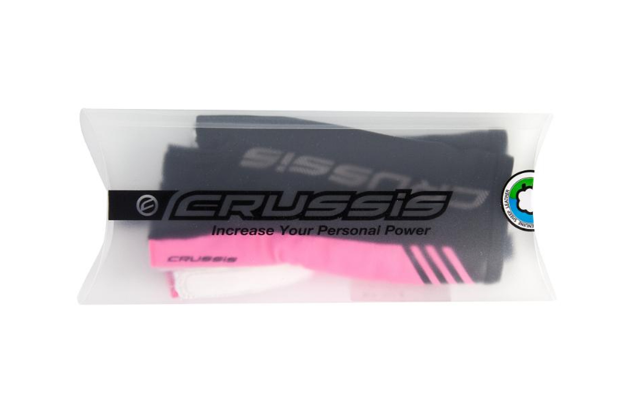 CRUSSIS cyklo rukavice černé/růžová fluo