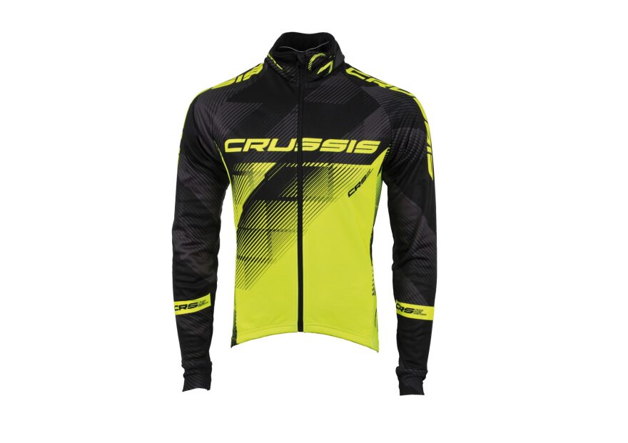 Cyklistická bunda CRUSSIS - černá / žlutá fluo